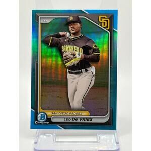 2024 Bowman Draft Leo De Vries Sky Blue Chrome Refractor SP San Diego Padres